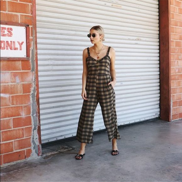 Faithfull the Brand Pants - Faithful the Brand-Cancun Plaid Jumpsuit Sz 4